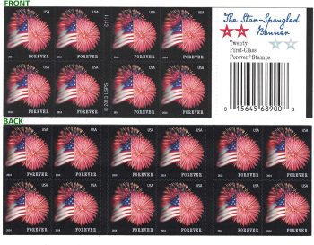 USPS Star-Spangled Banner Fireworks Forever Postage Stamps
