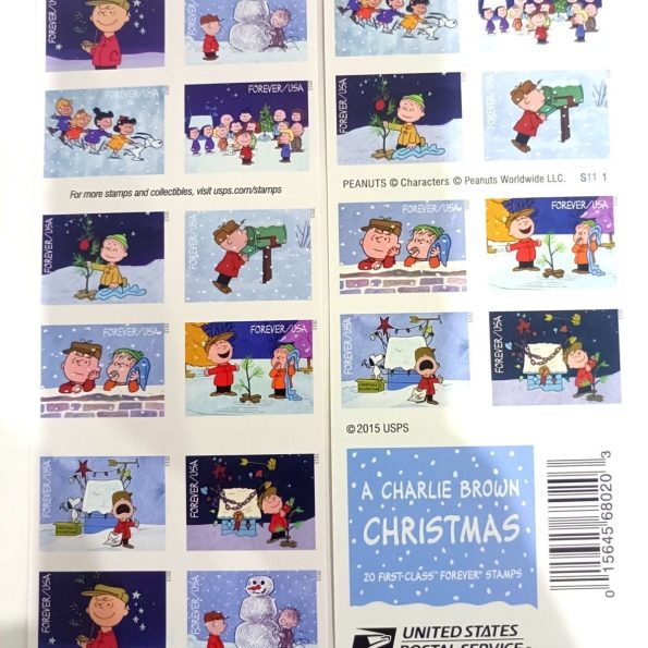 USPS-A-Charlie-Brown-Christmas-Forever-First-Class-Postage-Stamps