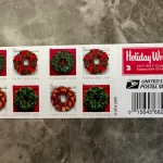 USPS Holiday Wreath Forever First Class Postage Stamps-3