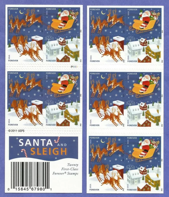 USPS-Santa-and-Sleigh-Forever-First-Class-Postage-Stamps