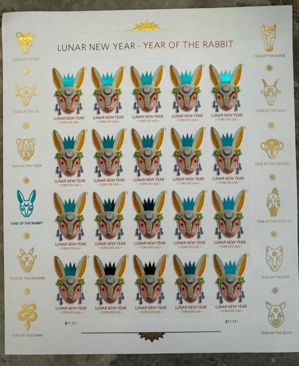 Year of the Rabbits Stamp Celebrates Lunar New Year Forever First Class Postage Stamps